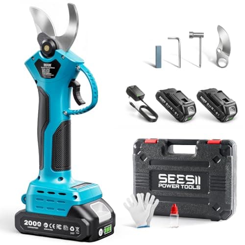SEESII Electric Pruning Shears, 1.4" Cutting Cordless Pruner for Gardening