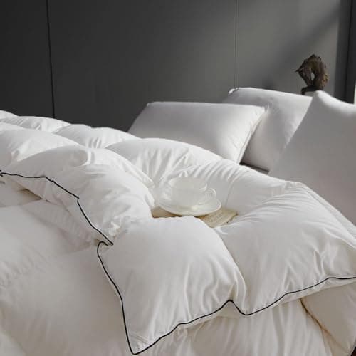 sleeprove Queen Size Down Comforter All Season Noiseless White Duvet 90x90