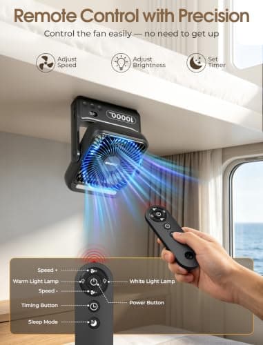 10000mAh Cruise Approved Magnetic Fan, Ultra-Slim Rechargeable Travel Fan