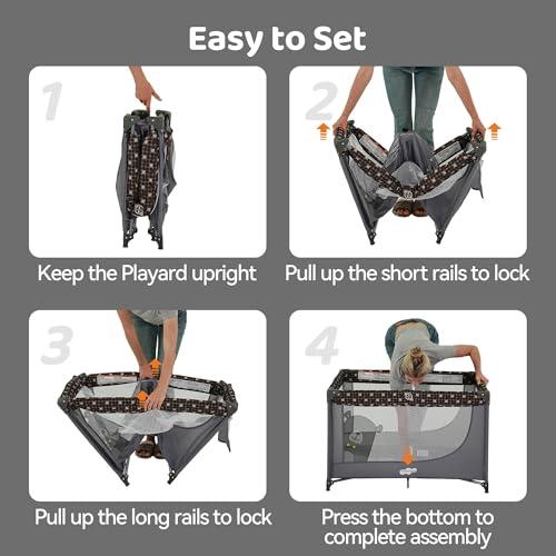 Corral Portátil Pamo Babe para Bebé con Colchón y Bolsa