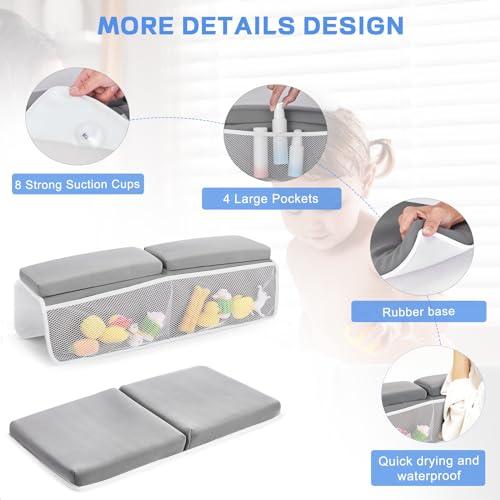 JOY ANAN Baby Bath Kneeler and Elbow Rest Pad Set, Bathtub Kneeling Pad, Baby Accessories for Bath, Relieve Your Knees and Elbows