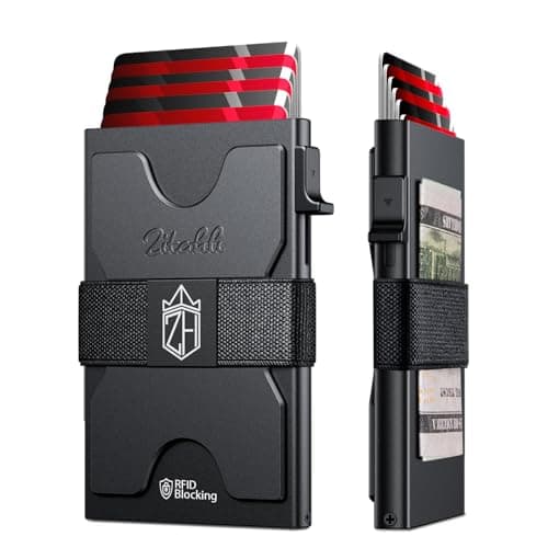 Zitahli Card Holder Wallets for Men - Slim Wallet Holds 6+6 Cards, Metal Card Holder, Minimalist RFID Blocking Wallets with Pop-Up Function, Ultra-Thin, Men's Accessories, Gifts fo