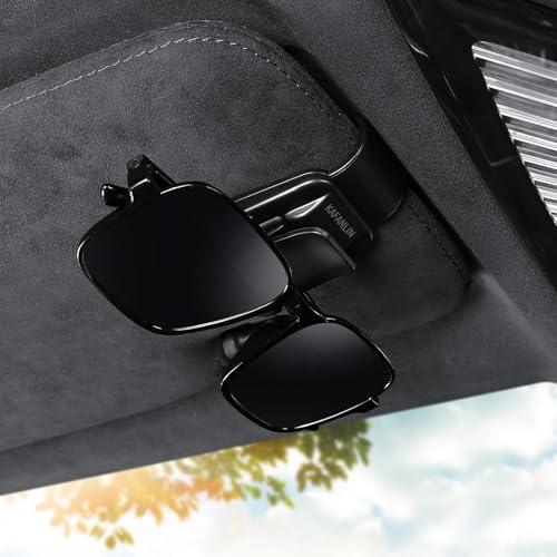 KAFANLIN: Paquete Doble de Soportes 2 en 1 para Gafas y Tarjetas en Visor de Coche