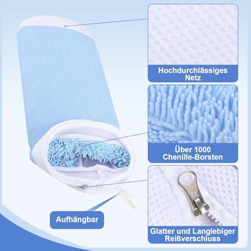 Dntorx: 2 Bolsas para Lavar Zapatos en Lavadora y Secadora, Azul + Blanco