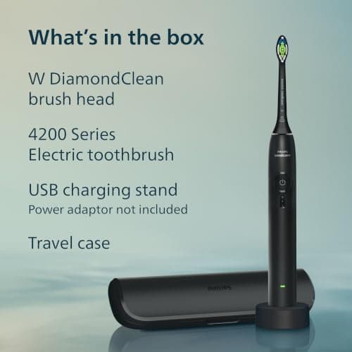 Cepillo Dental Eléctrico Philips Sonicare 4200 Recargable, 1 Cabezal, Negro