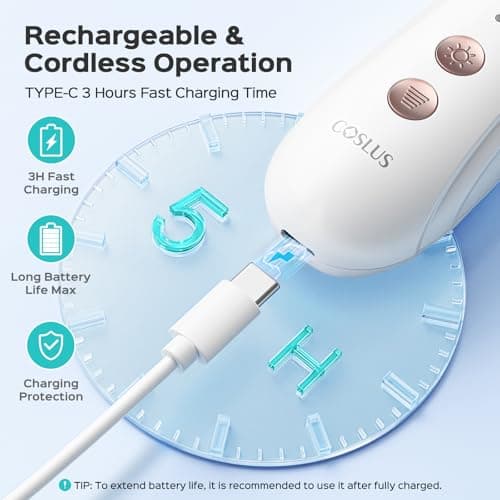 COSLUS C43 Professional Manicure Pedicure Kit, Upgrade Wider Grinder, White | Professional Cordless for Acrylic Gel Dip Powder Nails, Rechargeable Manicure & Pedicure Machine, Salon Home, Lightweight