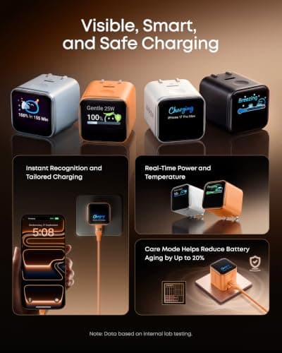 Cargador Rápido Anker Nano Smart Display 45W USB C para iPhone 17