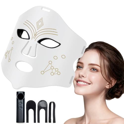 Máscara LED de Terapia de Luz Roja Facial 4 en 1 con NIR, Azul y Roja - Portátil y Recargable
