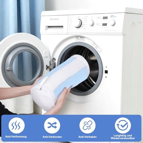 Dntorx: 2 Bolsas para Lavar Zapatos en Lavadora y Secadora, Azul + Blanco