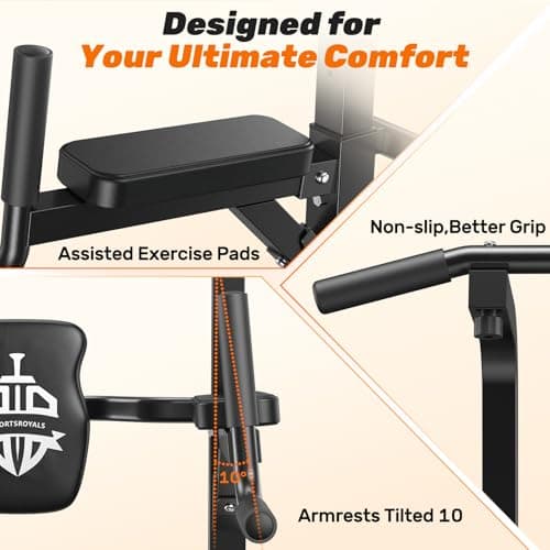 SPORTSROYALS Power Tower, Multi-Function Pull up Bar Dip Station with Upgraded Adjustable Foot Cover Equipment for Home Gym,360LBS
