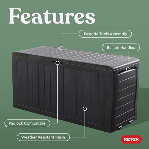 Caja Baúl Keter Marvel Plus de Resina para Exterior, 71 Galones