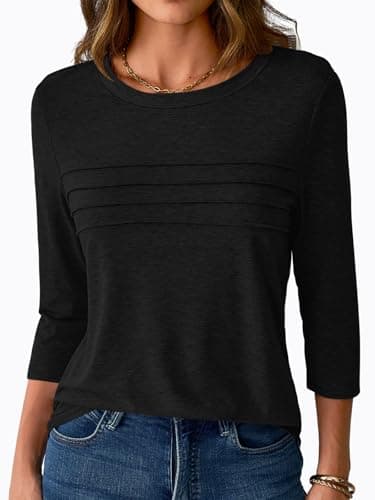 Blusa Túnica NORACORA Manga 3/4 con Pliegues para Mujer