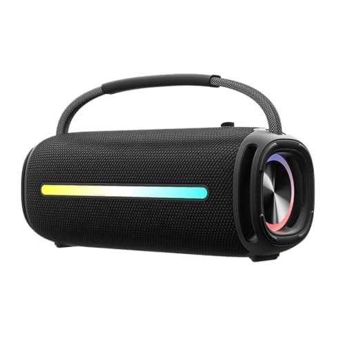 JIAYAOKJXX Portable Bluetooth Speaker, Waterproof Wireless Speaker with RGB Colorful Lights, 20W Loud Stereo Sound & Deep Bass, TWS Pairing, for Outdoor, Party, Beach, Camping, Home-Black