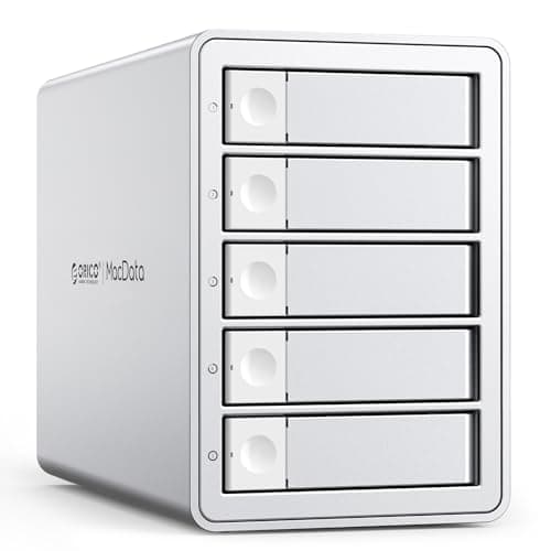 ORICO 5 Bay RAID External Hard Drive Enclosure 110TB Max, USB 3.0 DAS Storage Station for 2.5/3.5 inch SATA HDD SSD with 150W Built-in Power Supply
