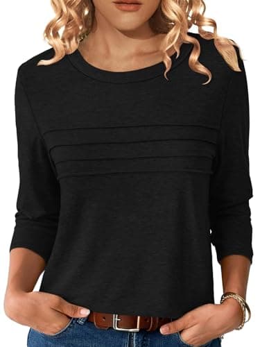 Blusa Túnica NORACORA Manga 3/4 con Pliegues para Mujer