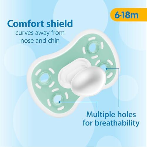 Paquete de 3 Chupones Dr. Brown's Advantage de Silicón, 6-18m, Gris/Verde/Amarillo