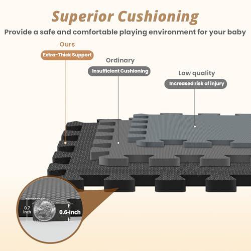 Tapete de Juego de Espuma Entrelazable para Bebés y Niños, 36 Piezas