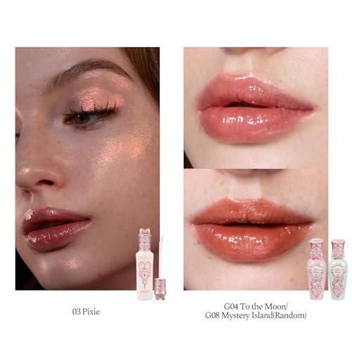 Flower Knows Shell’s Jewel 13-Piece Makeup Gift Box Set,Lip Gloss×2+Blush×1+ Eyeshadow Palette×1+Highlighter×3+Hand Mirror×1+Hair Clip×1+Mini Powder Puff×1+Blush Brush×1+Eyeshadow