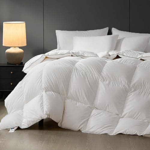 sleeprove Queen Size Down Comforter All Season Noiseless White Duvet 90x90