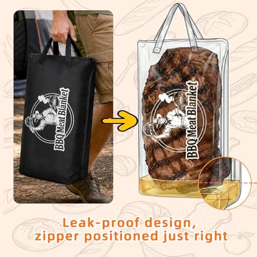 Roseek BBQ Meat Blanket Resting Brisket Bag Rugged 600D Oxford Leakproof Heat Pressed, Father's Day Birthday Wedding Gifts for Men Dad Husband Smoker&Grilling Accessories Backyard Camping Party(21")