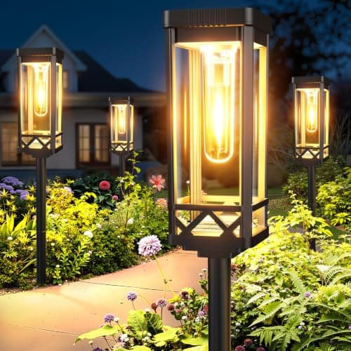 KOOPER Taller Solar Pathway Lights Outdoor, 8 Pack Upgraded Brighter Solar Garden Lights Solar Powered, Up To 15 Hours Outdoor Solar Lights for Yard Landscape Lighting Path Walkway