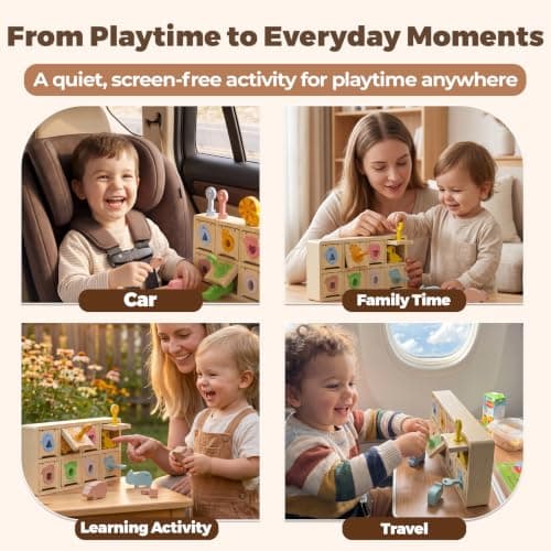 Montessori Toys for 2 Year Old|Wood Lock and Key Toddler Learning Toys