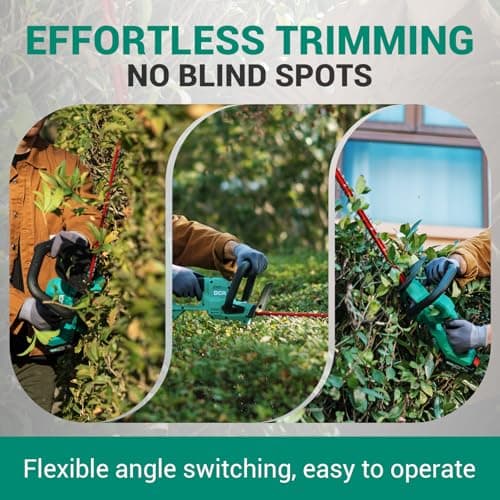 DCA 22 inch Hedge Trimmer Cordless 20V, 2800RPM Electric Bush Trimmer with Dual-Action Blade, 3/4" Cutting Capacity, 5.2 LBS Lightweight Bush Clipper, 180° Rotatable, 2.0Ah Battery & Charger Included