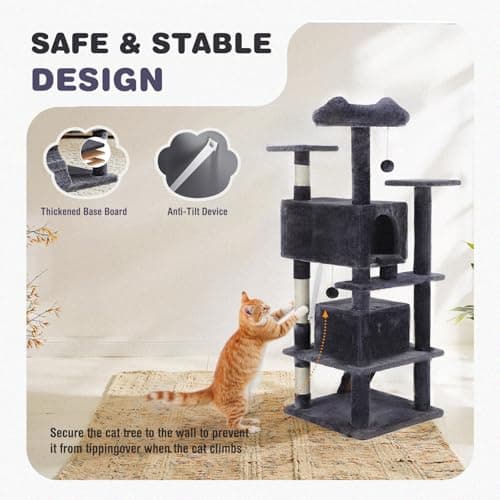 Torre para Gatos Aidoly de 54 Pulgadas con Rascadores de Sisal