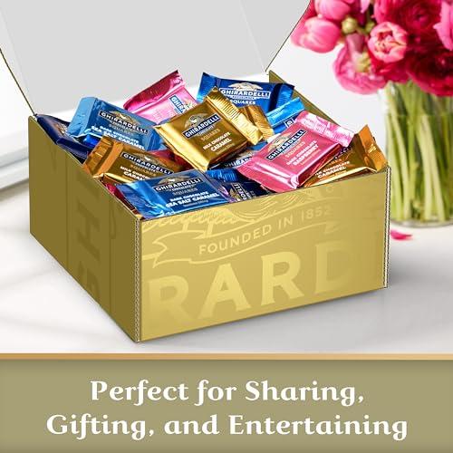 Caja de Regalo Ghirardelli SQUARES: Surtido Premium de Chocolates – 29.6 oz, Día de San Valentín