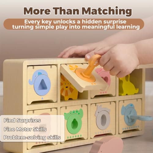 Montessori Toys for 2 Year Old|Wood Lock and Key Toddler Learning Toys