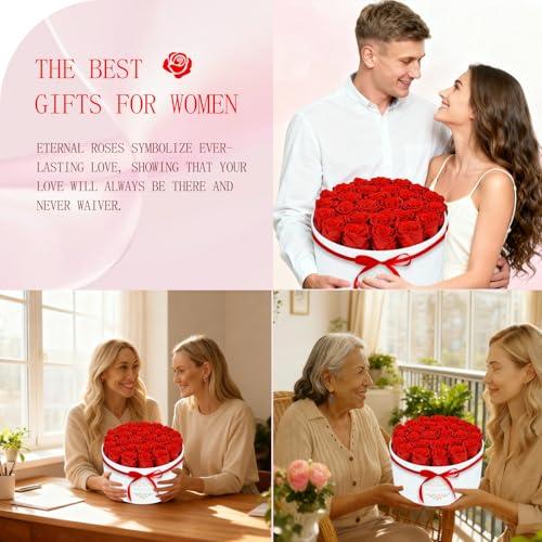 Caja de Lujo con 27 Rosas Preservadas Rojas