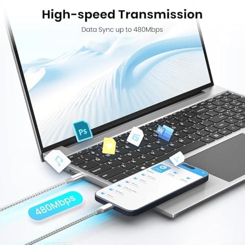 KYEHD: Cables USB C a USB C de 10 Pies (Paquete de 3) con Carga Rápida de 60W