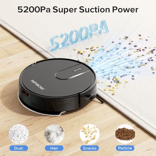 Robot aspirador y trapeador ROPVACNIC con succión de 5200Pa