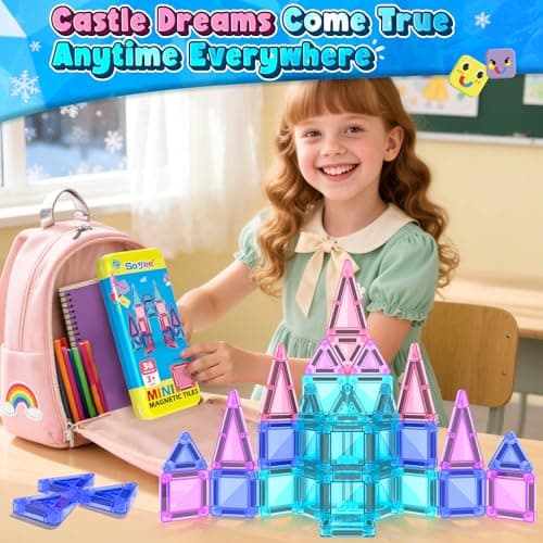 Mini Magnetic Tiles Kids Toys Travel Essential Games STEM Educational Toys