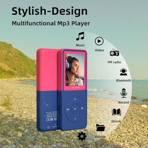 CONODO MP3 Player with Bluetooth 5.3, 1.8" Screen, Color-Block Music Player