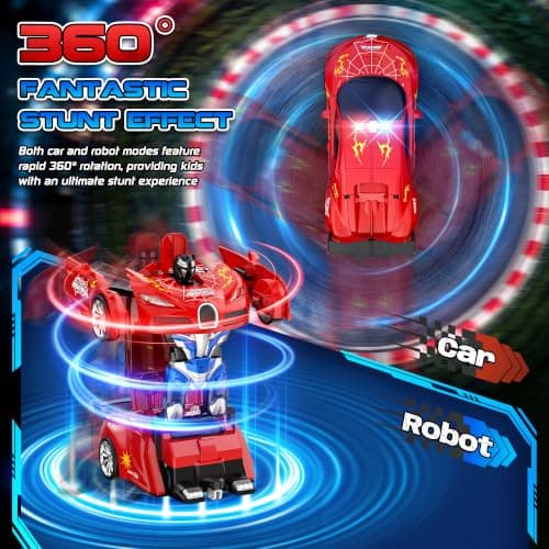 AONEPTR Remote Control Car Becoming Robot Transforming Toys Kids Christmas