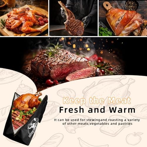 Roseek BBQ Meat Blanket Resting Brisket Bag Rugged 600D Oxford Leakproof Heat Pressed, Father's Day Birthday Wedding Gifts for Men Dad Husband Smoker&Grilling Accessories Backyard Camping Party(21")