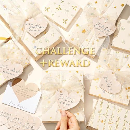 Teen Girl Gifts Trendy Stuff, 10 Positive Affirmation Cards & Empowering Challenges to Unlock 10 Wrapped Makeup Gift Set Motivational Birthday Christmas Gift Stocking Stuffers for