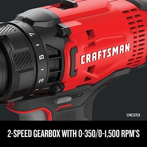 CRAFTSMAN V20 MAX Cordless Drill and Impact Driver, 2 Batteries, Charger