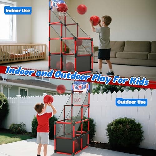 Aro de Básquetbol Arcade Ajustable EagleStone con Marcador LED para Niños