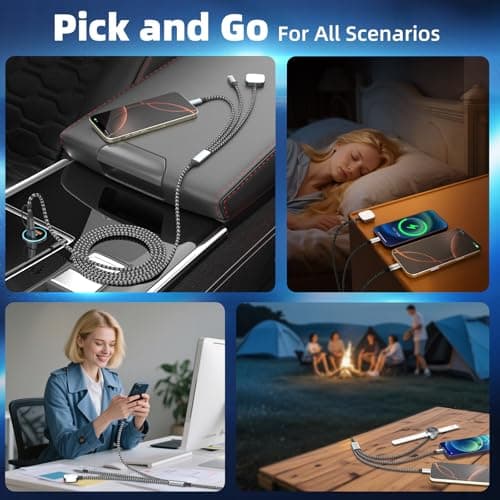 MPATIBY Esencial de Viaje: Cable de Carga Múltiple 3 en 2 USB-A/C para Relojes, Celulares y Tablets