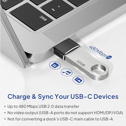 Elebase: 4 Adaptadores USB-A a USB-C para Dispositivos Apple/Samsung