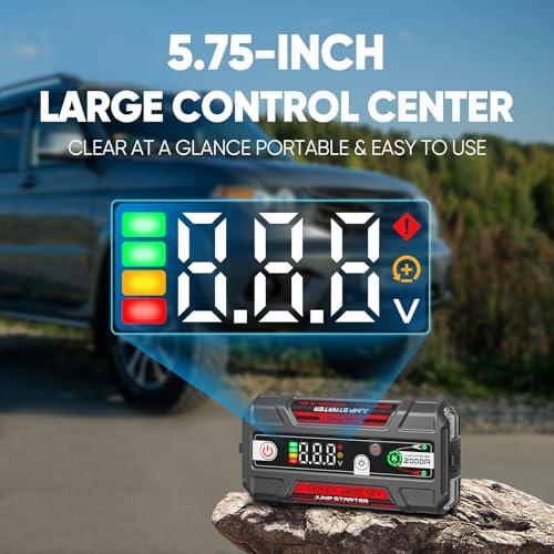 LOKITHOR J400 Portable Jump Starter 2000A, 12V Lithium Battery Booster with ConnectMax Tech, Smart Digital Display, Car Jump Box for Up to 8.0L Gas & 6.0L Diesel Engines