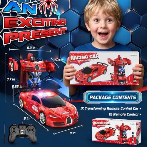 AONEPTR Remote Control Car Becoming Robot Transforming Toys Kids Christmas