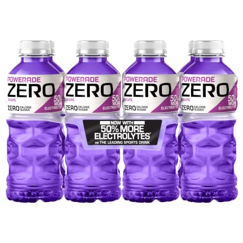 (S&S) POWERADE ZERO Sugar Sports Drink, Grape Electrolytes, 20 Oz (8 Pk)