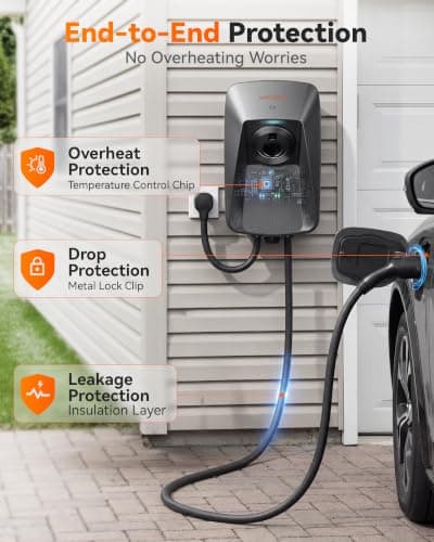 WOLFBOX 40amp Level 2 EV Charger,NEMA 14-50 with J1772 Connector,240V(WE40)