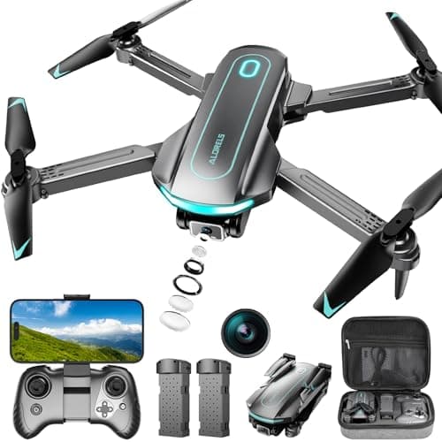 Drone with Camera for Adults and Beginners, 1080P HD FPV Foldable Mini Drones for Kids, 2 Batteries, Carrying Case, Trajectory Flight, Gravity Control, One-Key Takeoff/Landing, 360