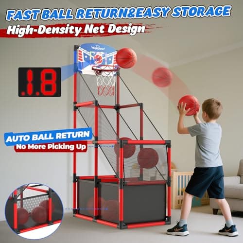 Aro de Básquetbol Arcade Ajustable EagleStone con Marcador LED para Niños