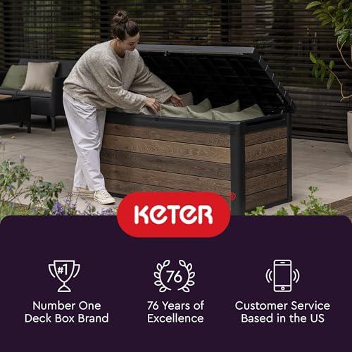 Caja Baúl Keter Marvel Plus de Resina para Exterior, 71 Galones