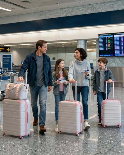 Set de 5 Maletas Ligeras TAKUMI con Equipaje de Mano, Bolso de Viaje y Candado TSA